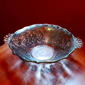 Vintage glass with silver pattern